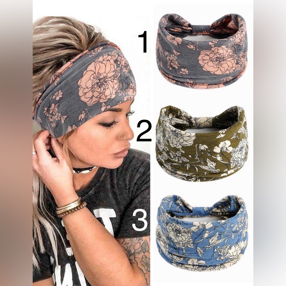 Women Floral Print Casual Hair Band, For Decoration - Picture 1 of 5